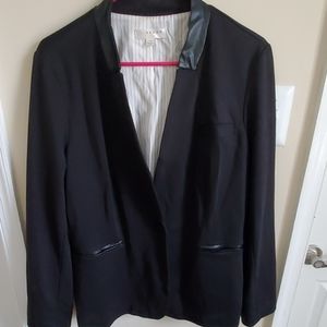 Slick Fashion Blazer -- Black with leather accent.